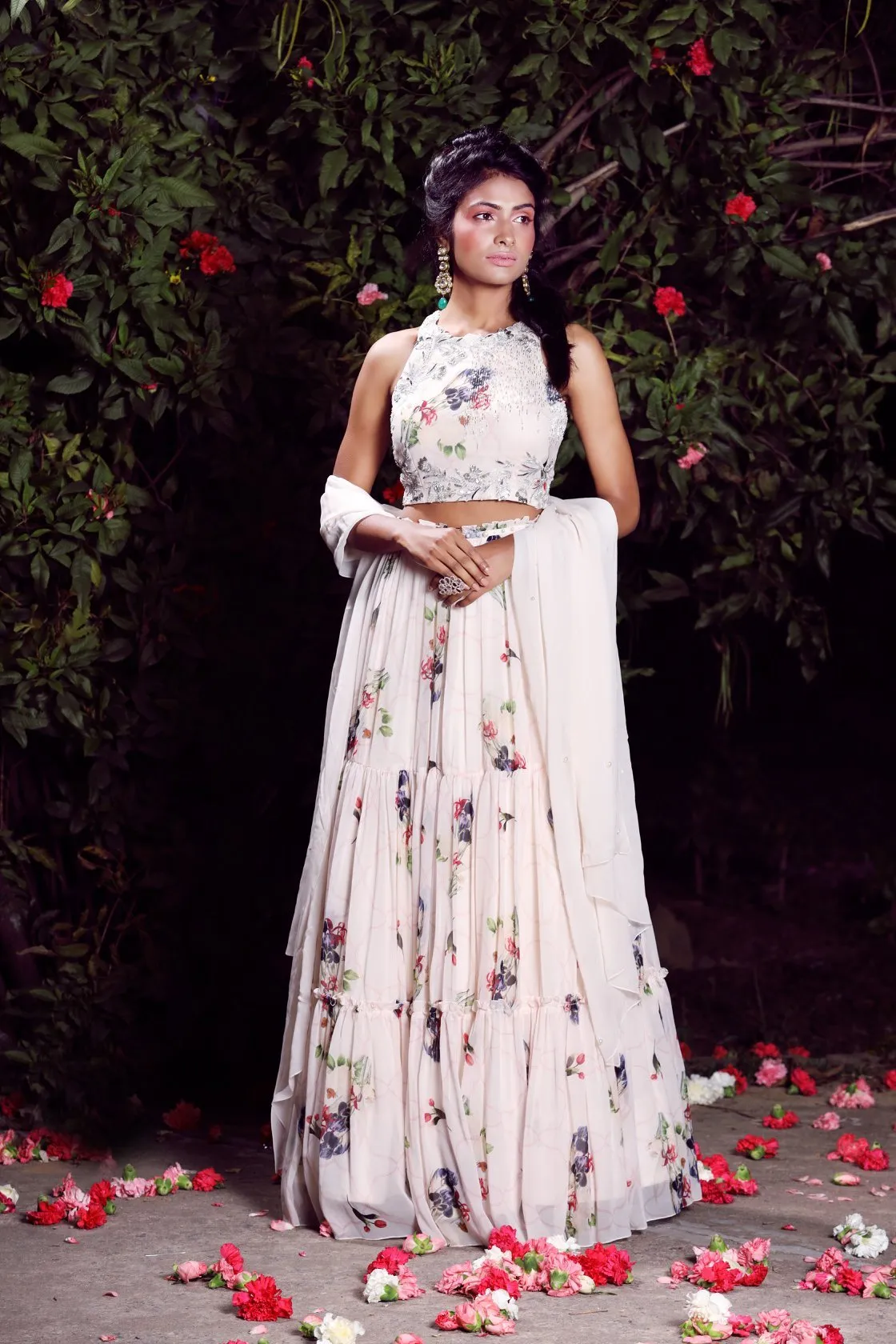 Masoom Minawala In Our Ivory Tiered Lehenga Set