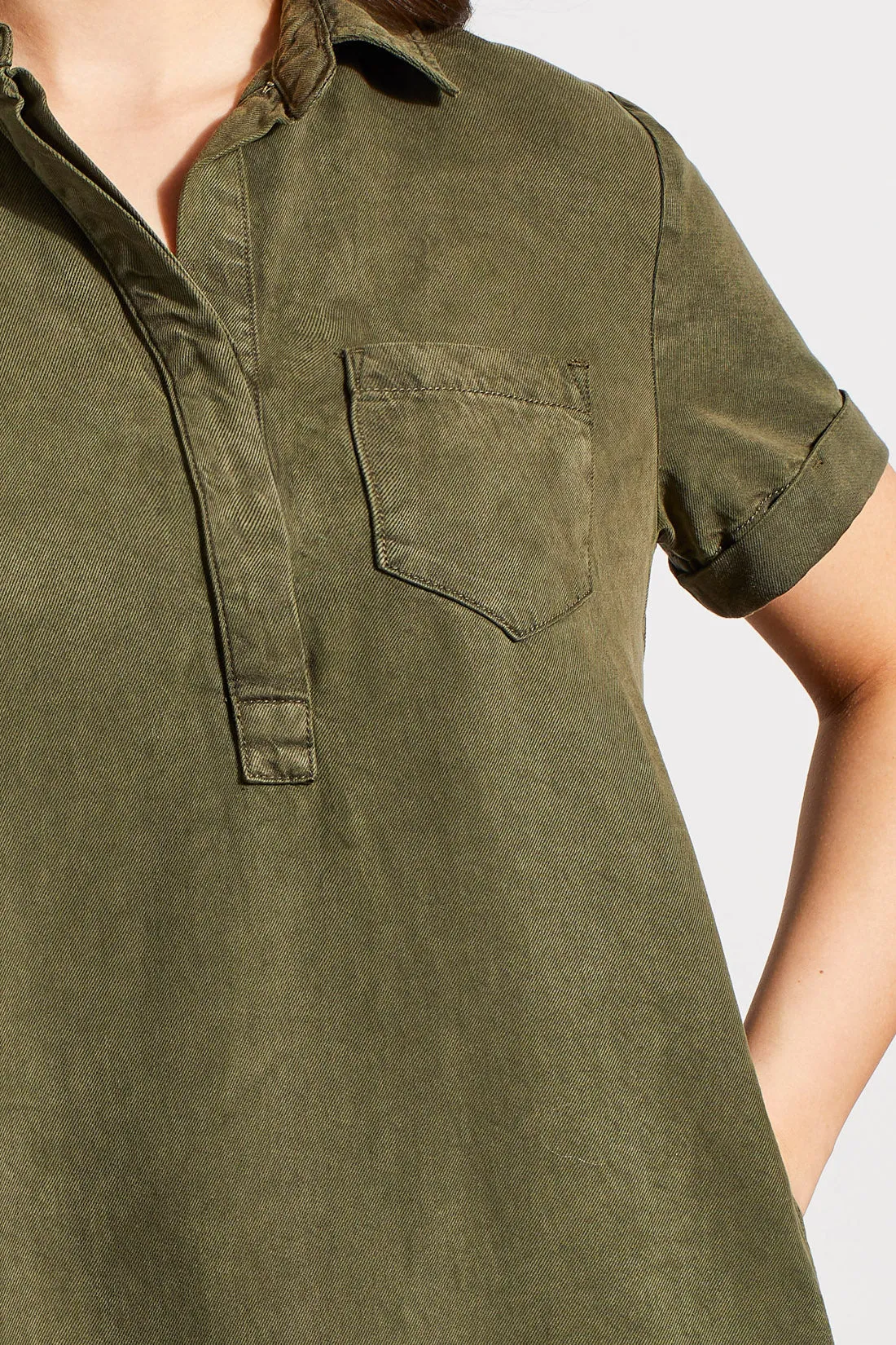 Popover Shirt Dress W/ Pockets