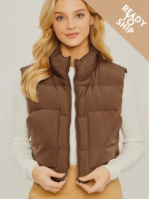 Puffer Vest - BROWN (READY TO SHIP)