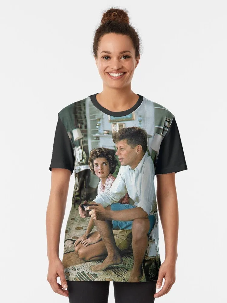 "JFK 'Press F' Graphic Gaming T-Shirt"