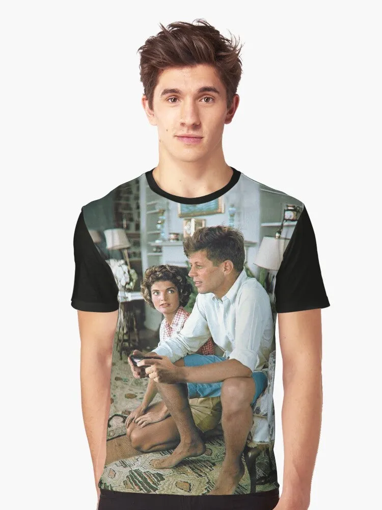 "JFK 'Press F' Graphic Gaming T-Shirt"