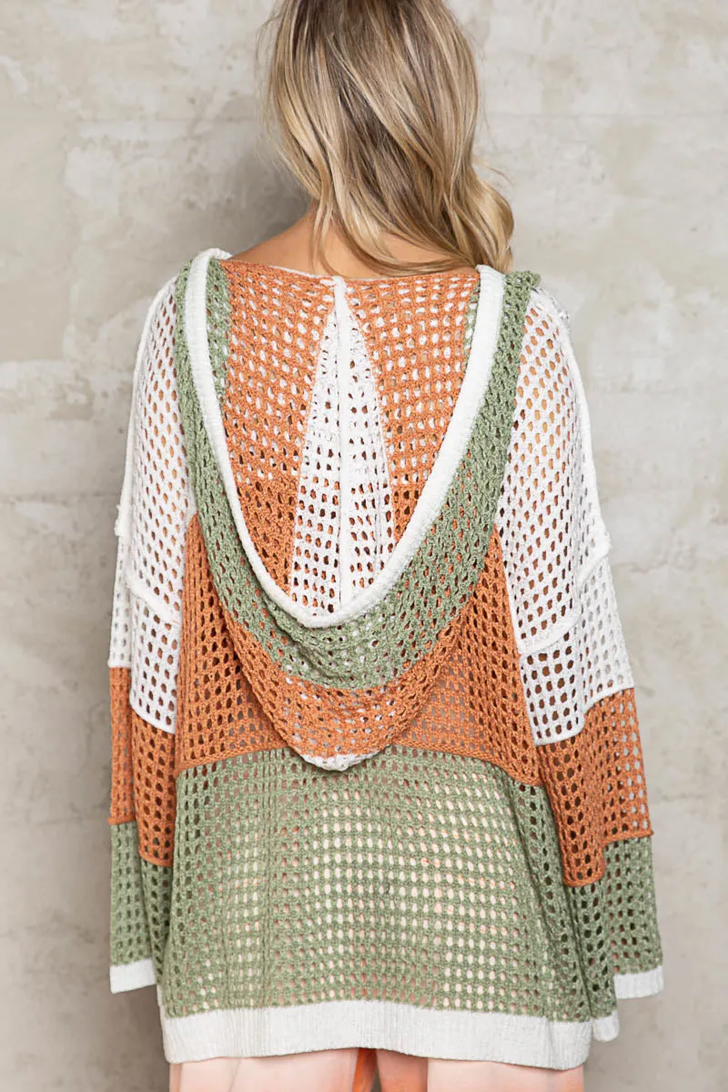 Relaxed See Through Sweater Hoodie
