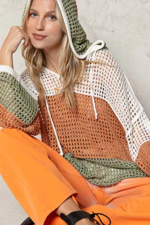 Relaxed See Through Sweater Hoodie