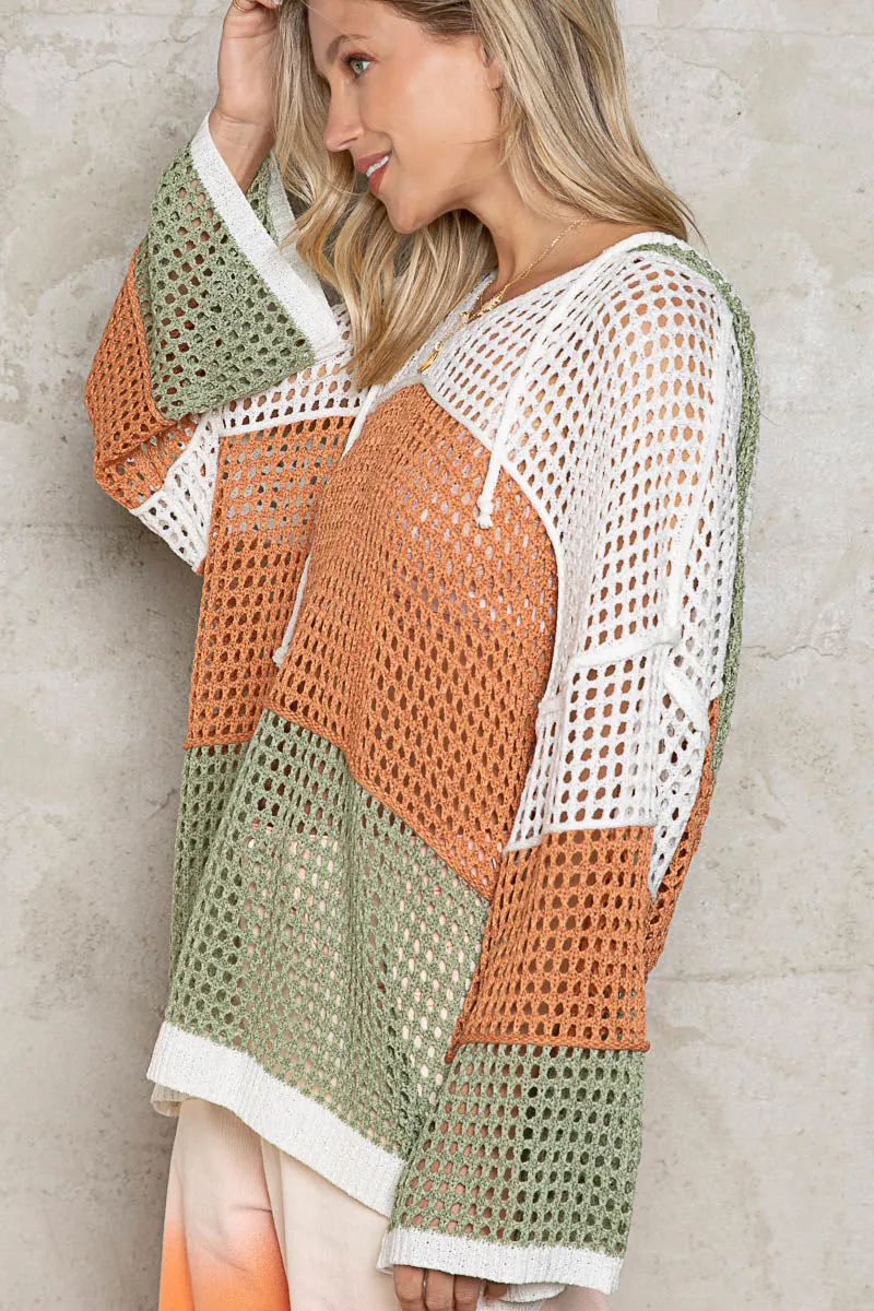 Relaxed See Through Sweater Hoodie