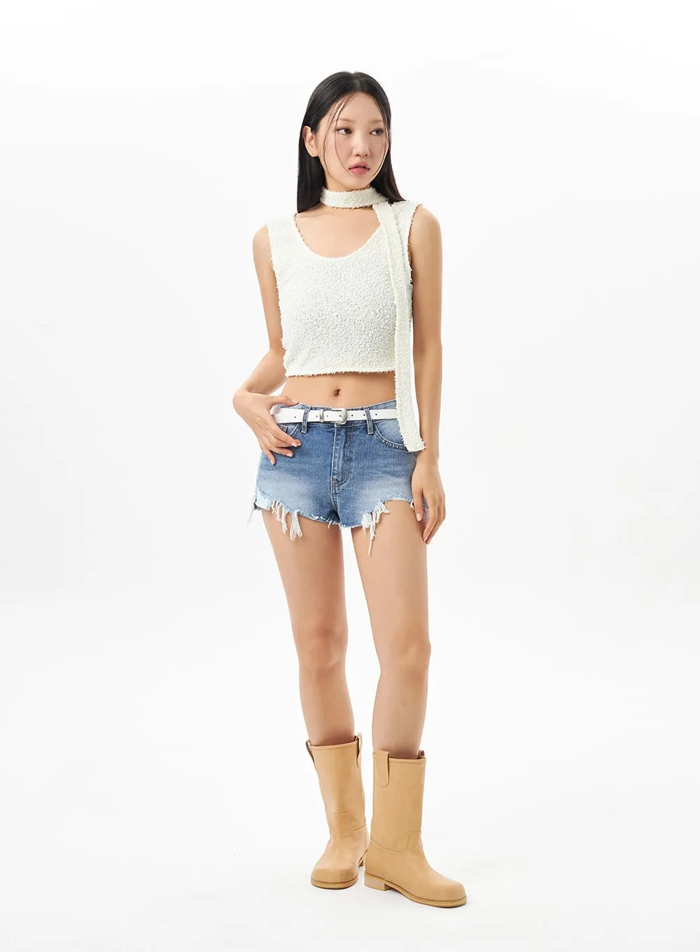Ripped Denim Shorts CU319