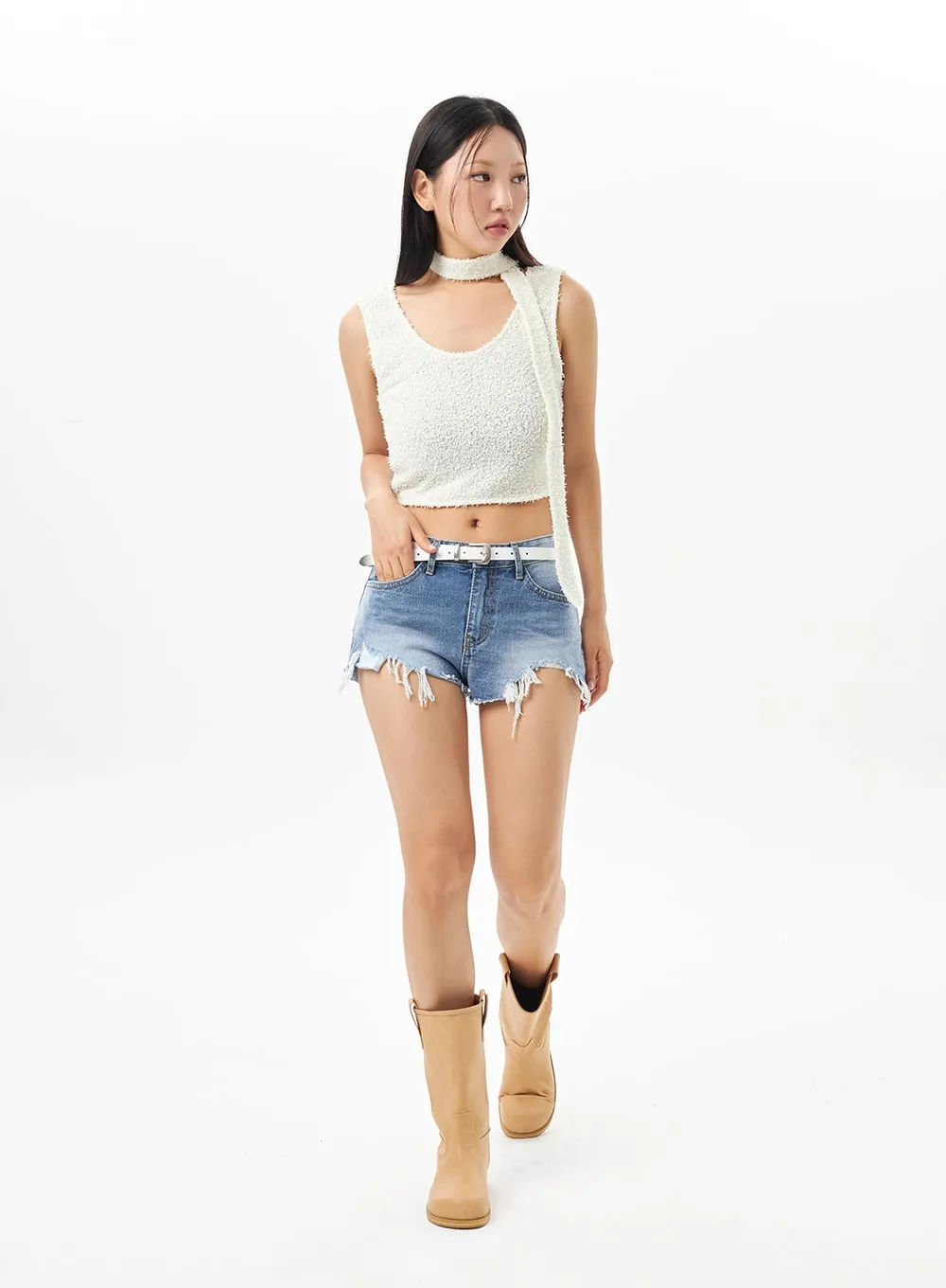 Ripped Denim Shorts CU319