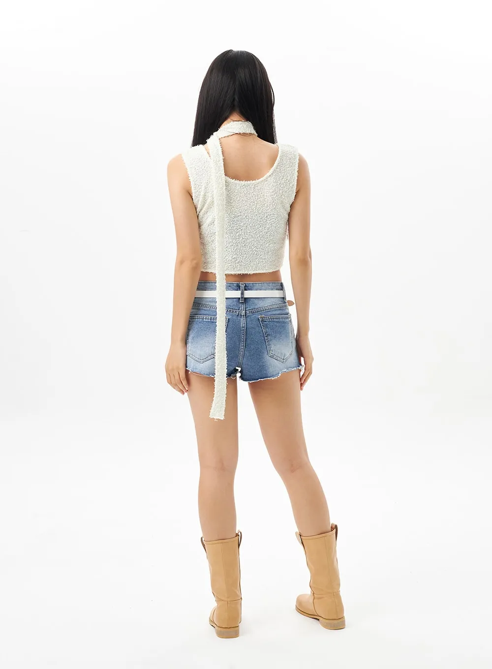 Ripped Denim Shorts CU319