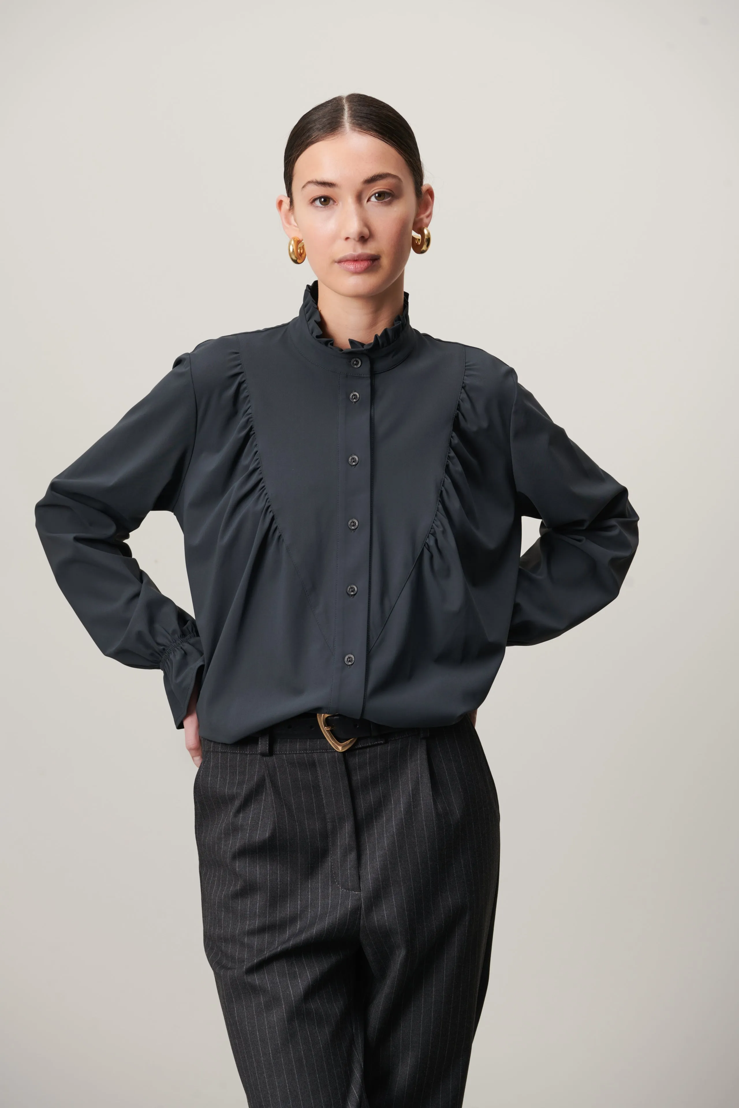 Roberta Blouse Technical Jersey | Grey