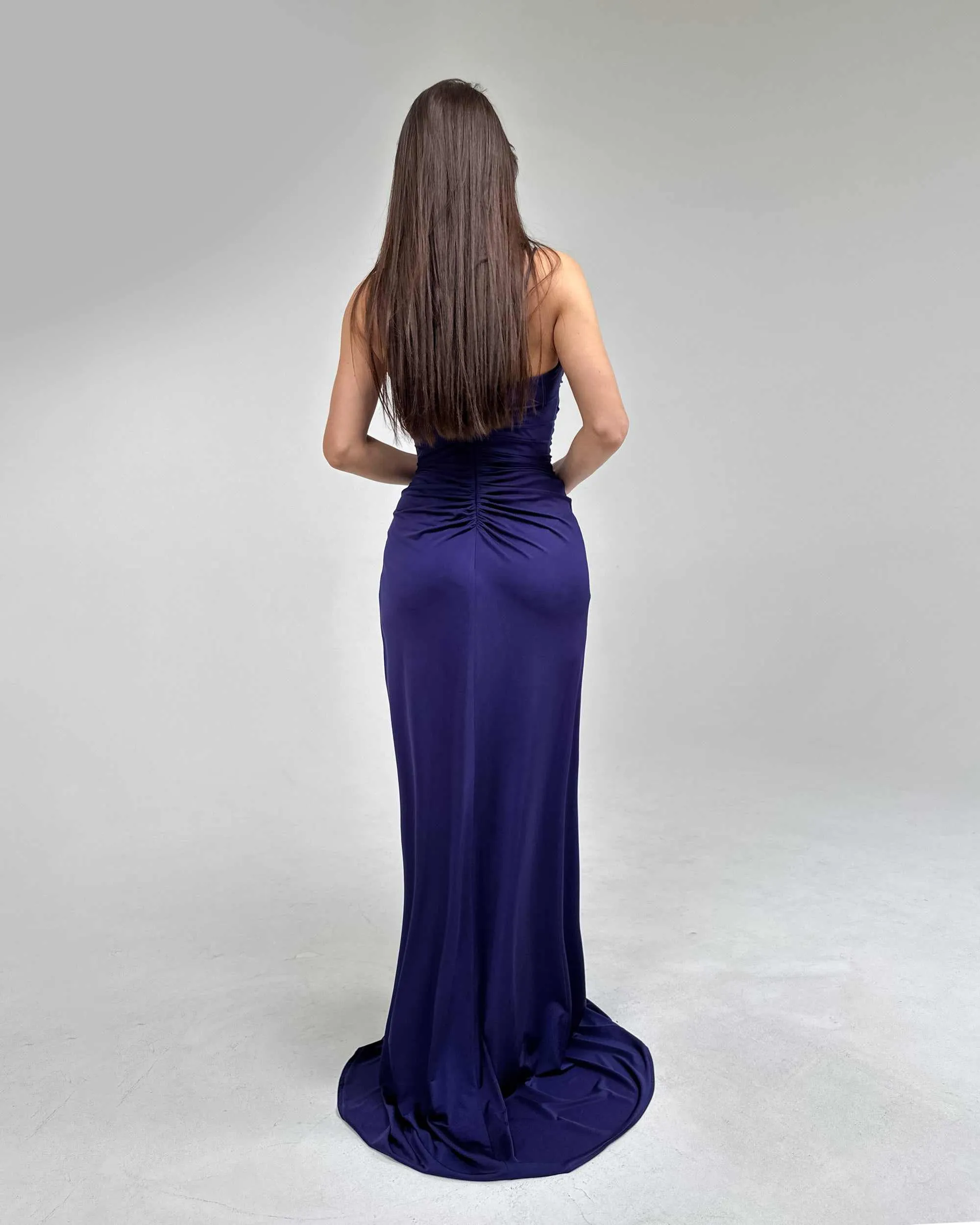 Rochie de ocazie mov cu slit