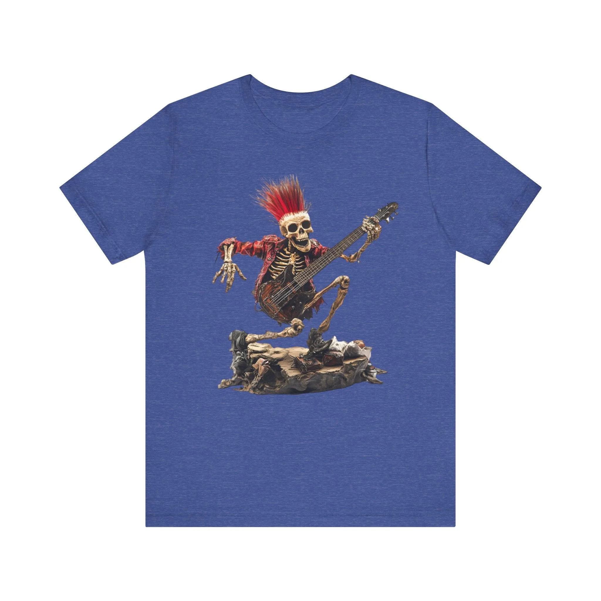 Rock Thrash Punk Skeleton Bassist T Shirt