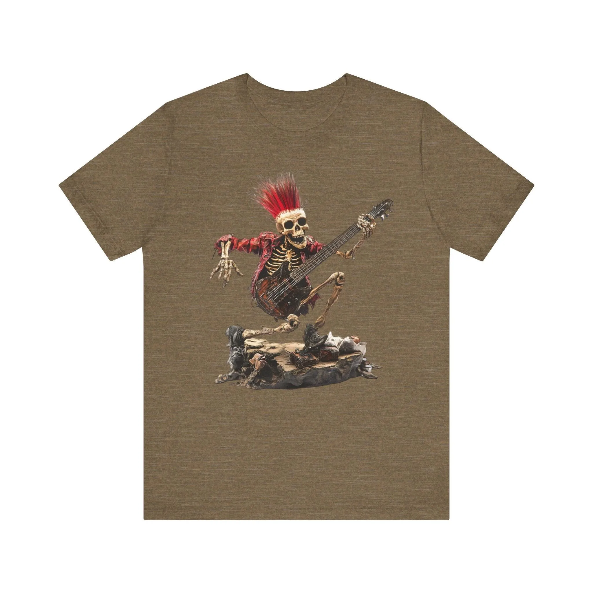 Rock Thrash Punk Skeleton Bassist T Shirt