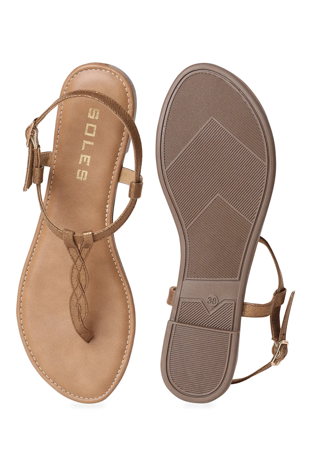 SOLES Toe Hold Strap Flats