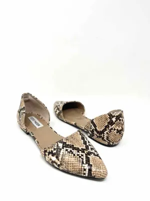 Steve Madden Women's Tan/Brown Slip-On Snake Print Size 6.5 Flats