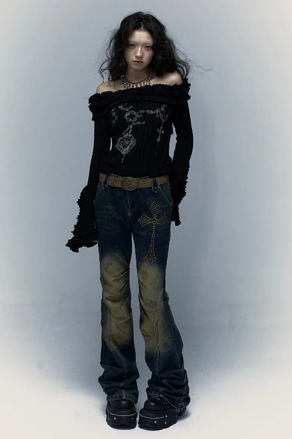 Studded Cross Pants