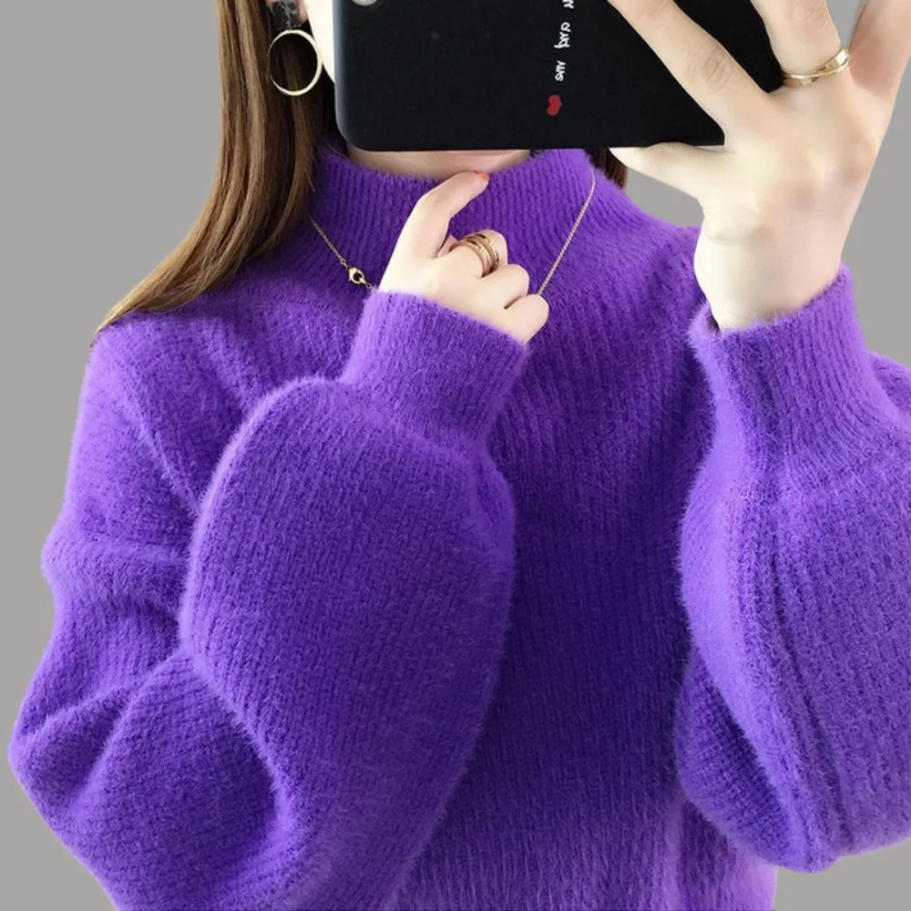 Thick Mohair Turtleneck Sweater