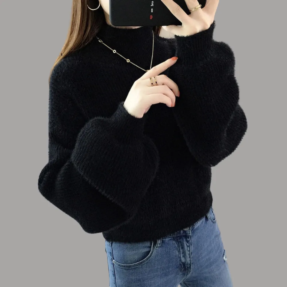Thick Mohair Turtleneck Sweater