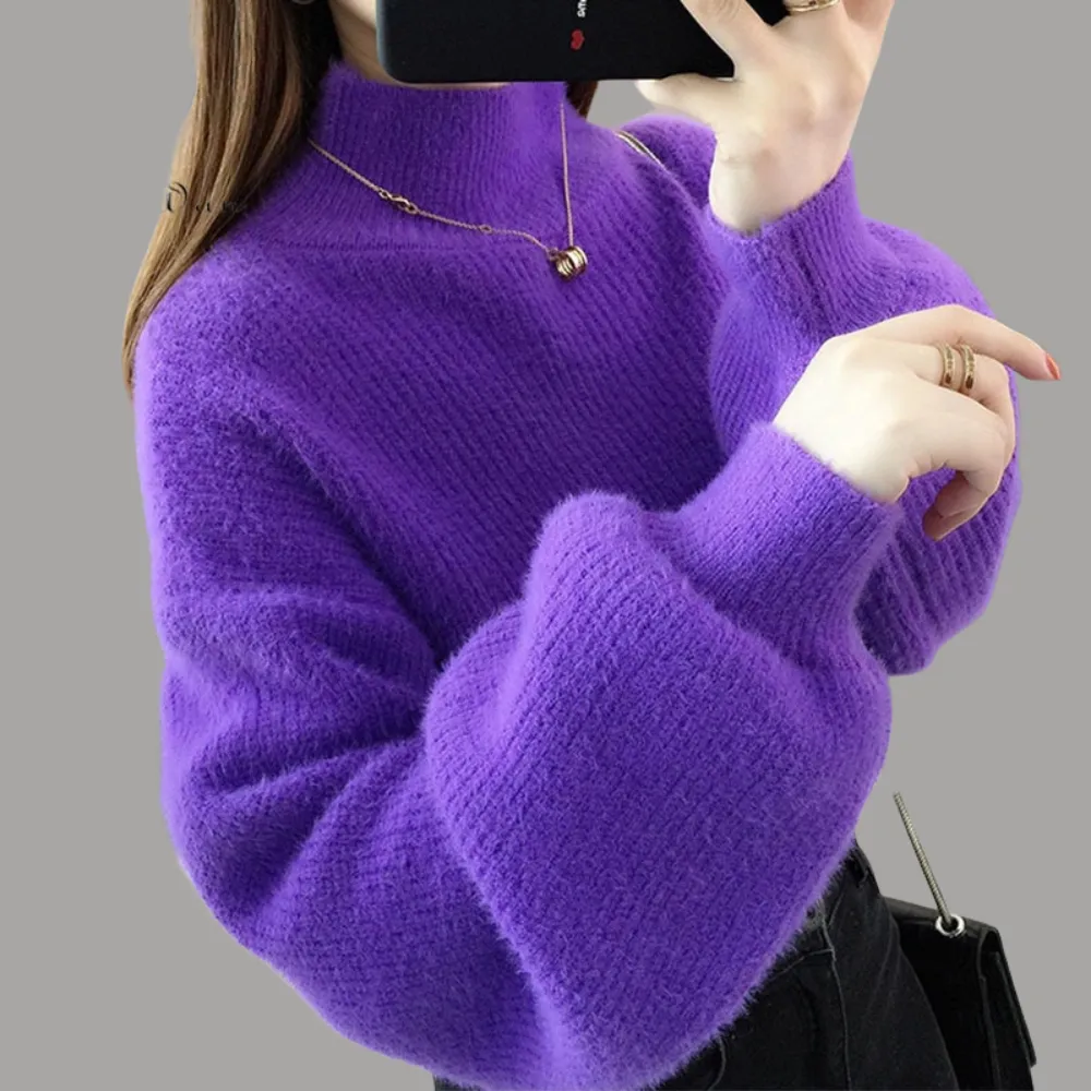 Thick Mohair Turtleneck Sweater