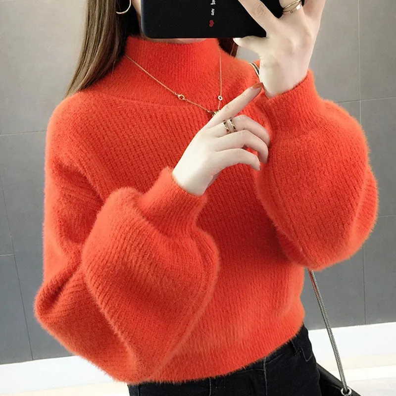 Thick Mohair Turtleneck Sweater