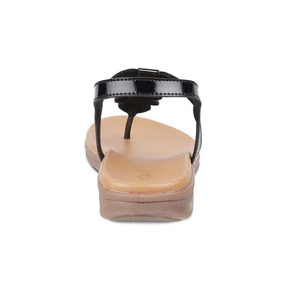 tresmode 229-VELENCIA BLACK WOMEN CASUAL FLAT SANDALS EU/37 UK/4