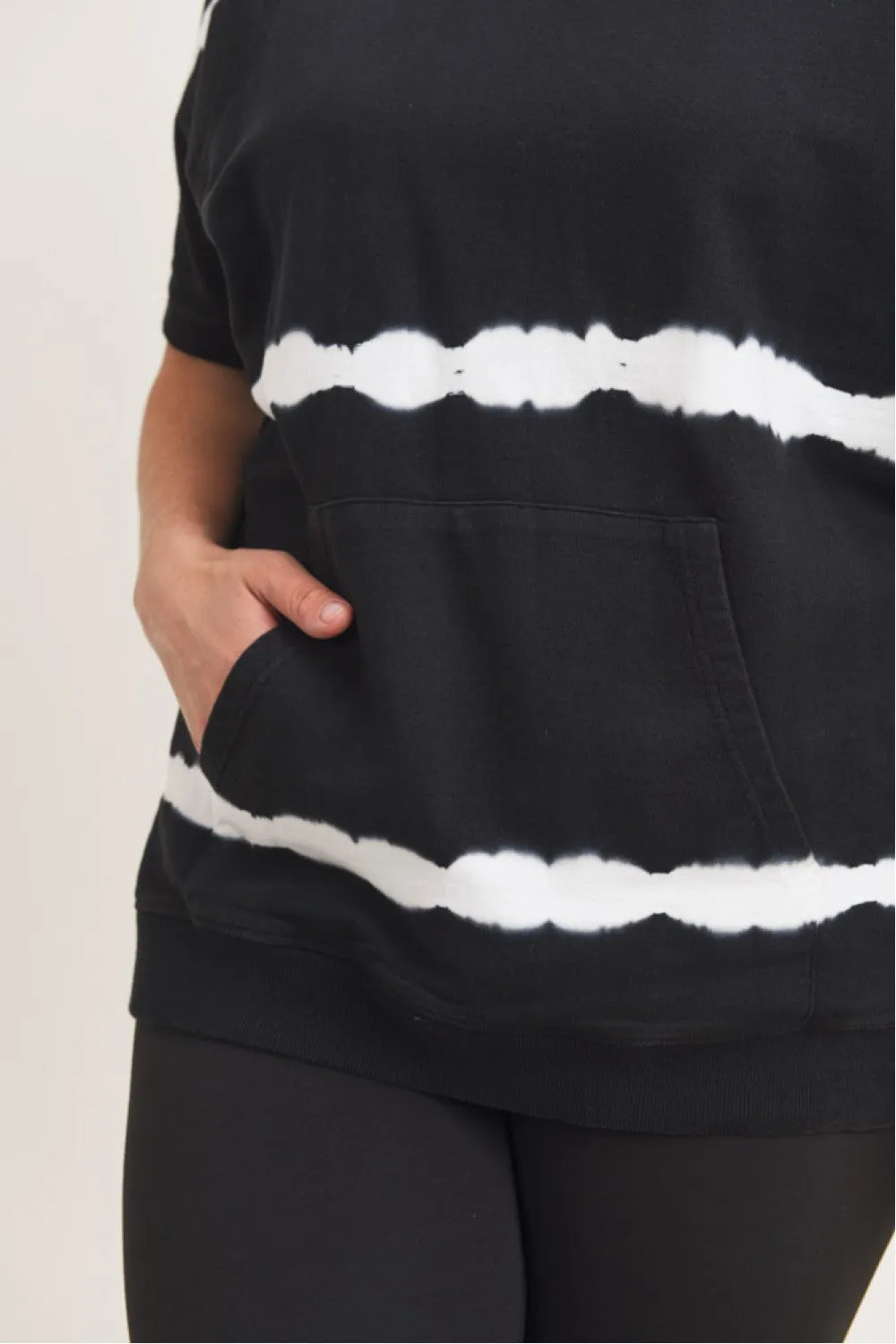 Triple Stripe Cotton Tie-Dye Shirt