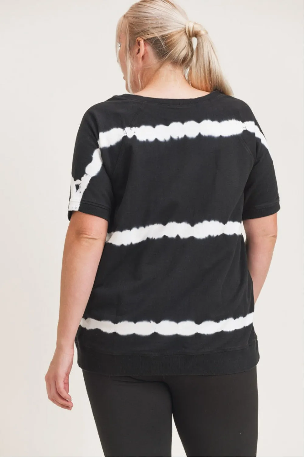 Triple Stripe Cotton Tie-Dye Shirt