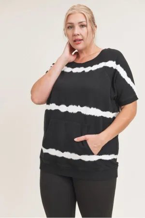 Triple Stripe Cotton Tie-Dye Shirt
