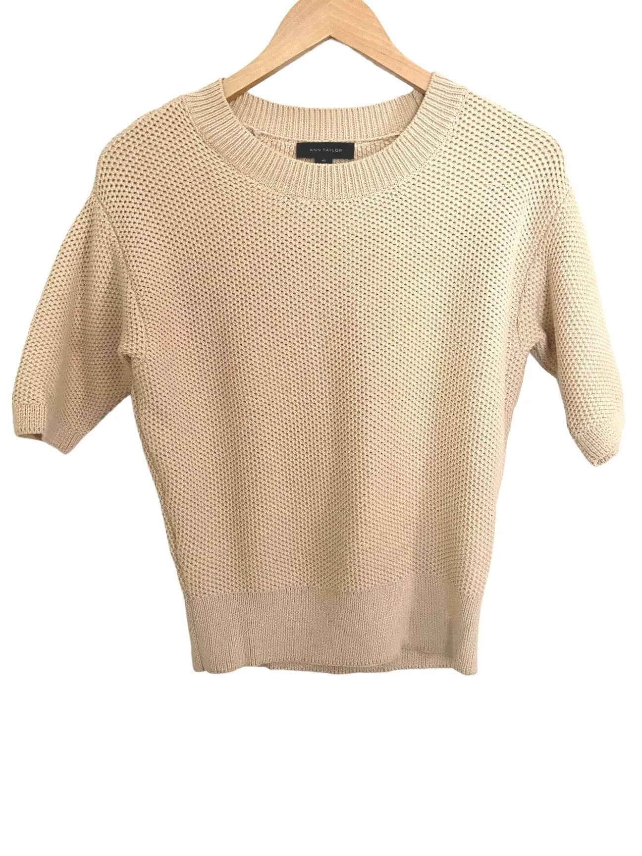 Warm Spring Creme Short Sleeve Sweater