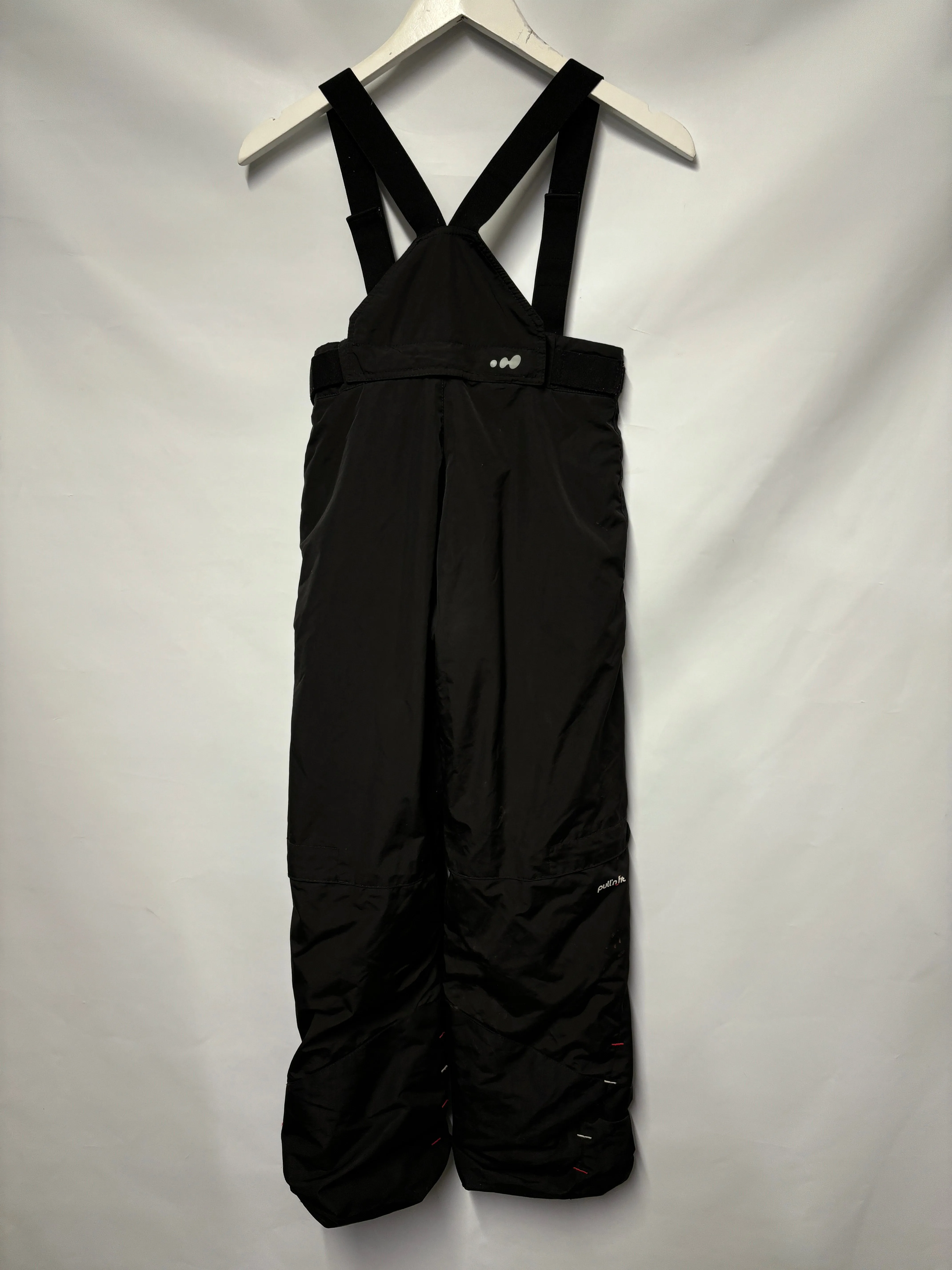 Wed'ze Black Insulated Pull'n Fit Ski Salopettes 10yrs