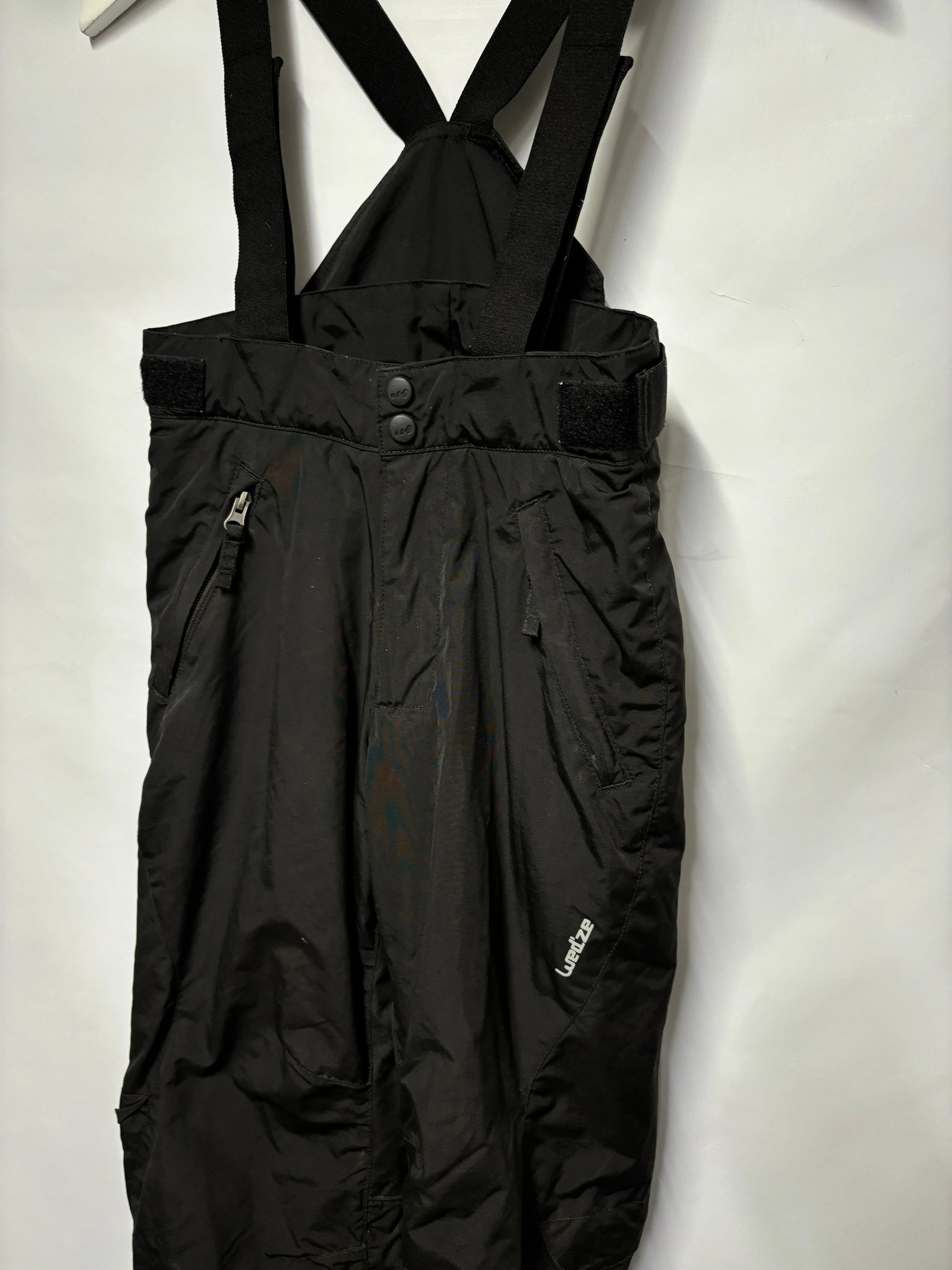 Wed'ze Black Insulated Pull'n Fit Ski Salopettes 10yrs