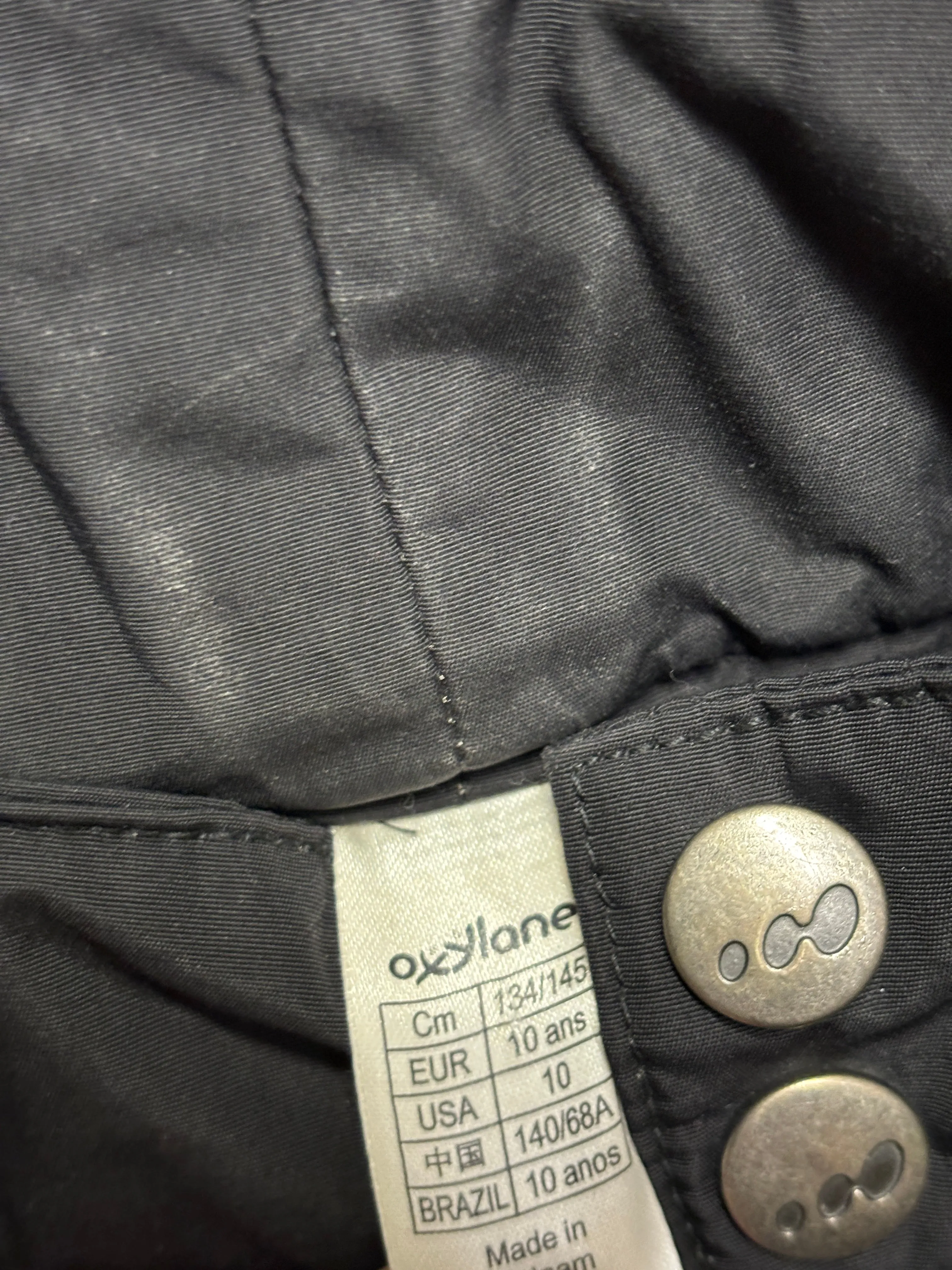 Wed'ze Black Pull'n Fit Suspender Salopettes 10Yrs