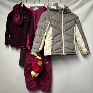 Wedze/ Decathlon/ Helly Hansen Pink Kids Large Ski Clothes Bundle 116/ 6 yrs