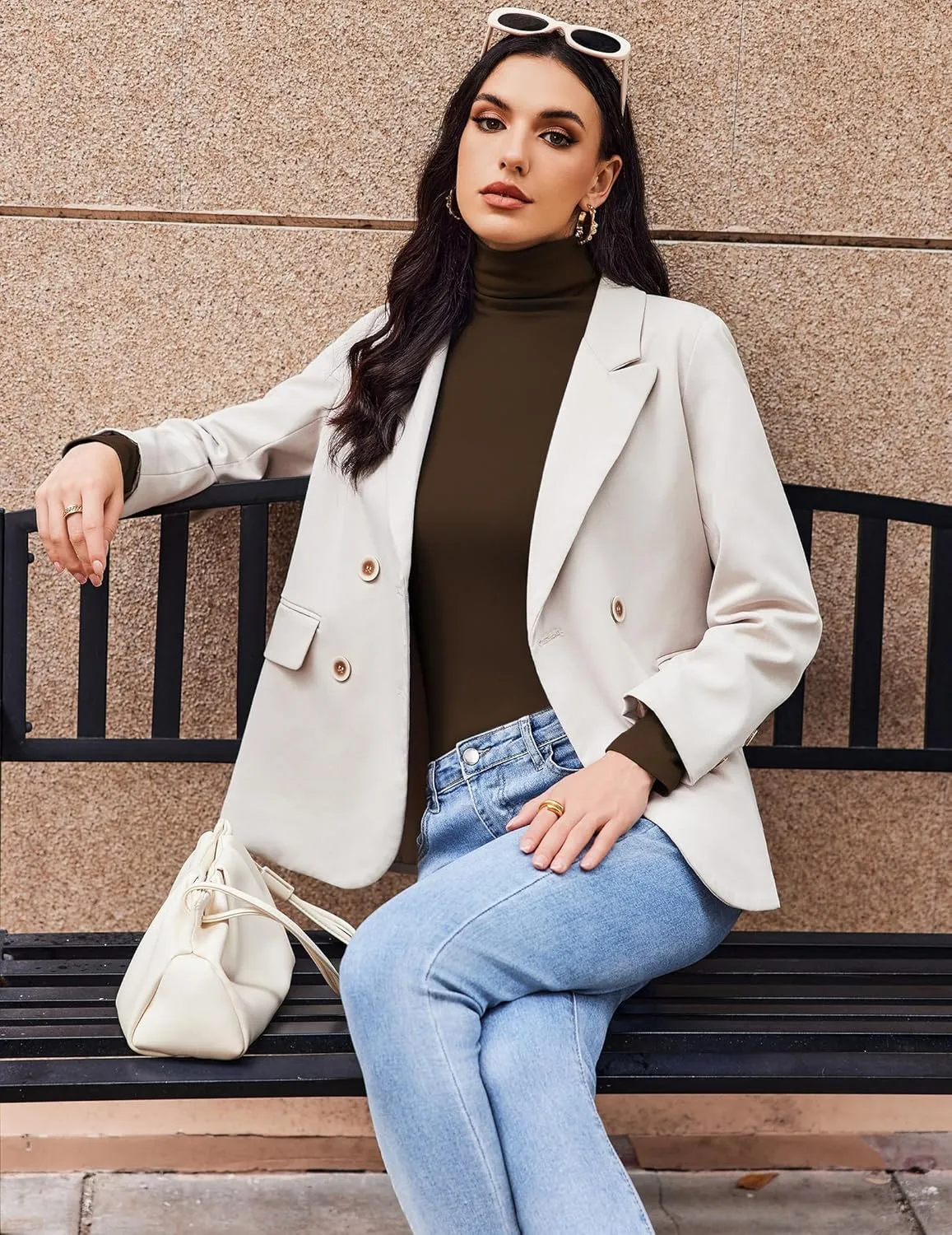 Zeagoo Womens Long Sleeve Shirts Mock Neck Turtleneck Slim Fitted Basic Crop Tops 2024 Fashion Casual T-Shirts